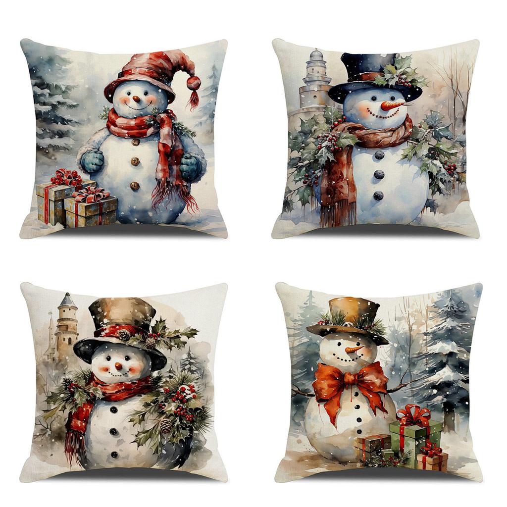 Popular Christmas Pillowcases for Holidays Santa Claus Linen Home Decoration Pillowcases