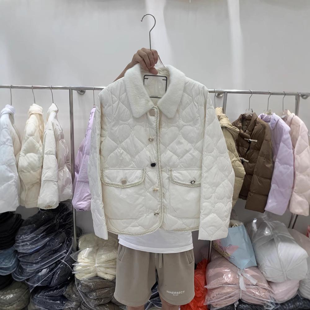 Xiaoxiangfeng light down jacket women's short winter new small lapel white duck down versatile trendy coat
