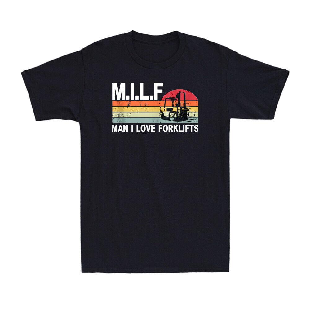M.I.L.F Man I Love Forklifts Vintage Funny Forklift Driver Men s T-Shirt Black S разноцветный