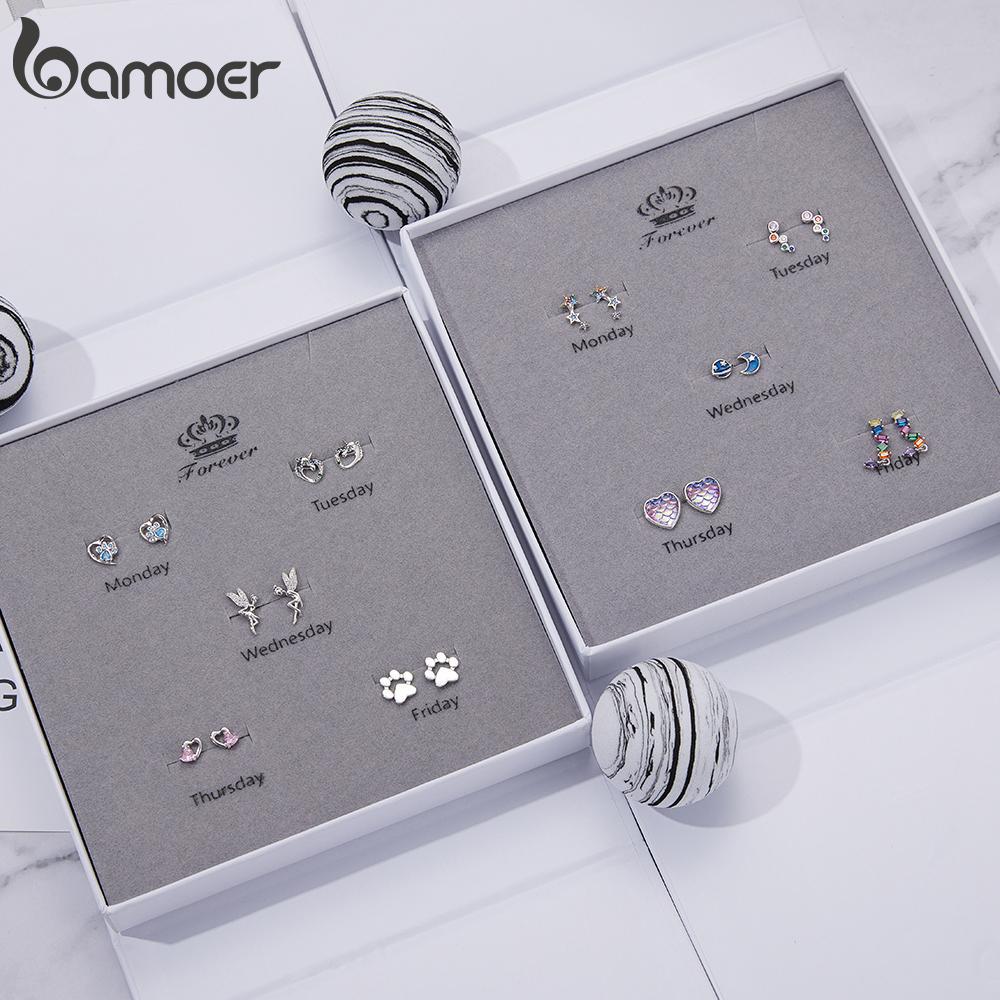 Set 4 Paia Orecchini A Cuore In Argento 925 Per Donna - Piccole Dimensioni 4-7mm, Ipoallergenici, Con Scatola Regalo