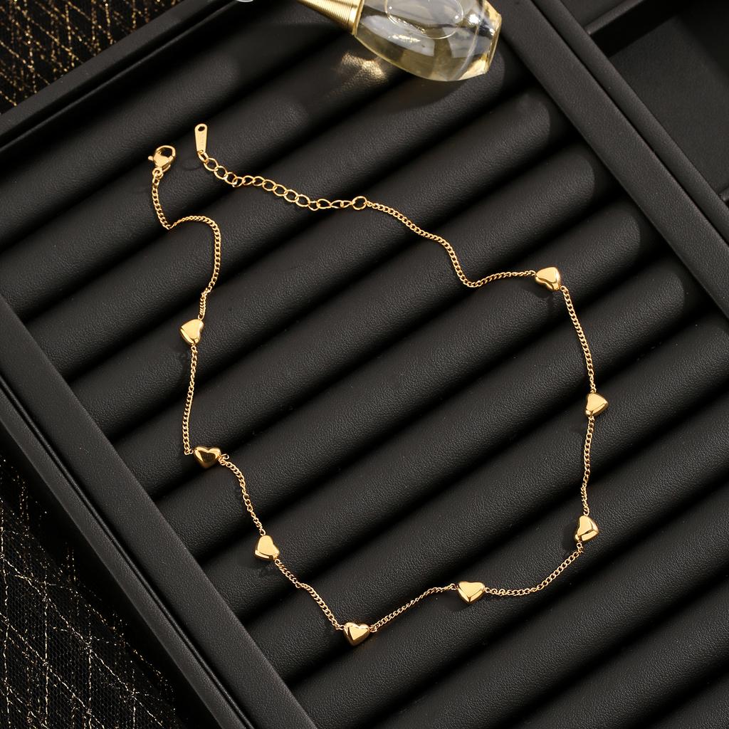 Jewelry Set for Women Stainless Steel 18k Gold Shell Butterfly Heart V-shape Pendant Necklace Rings Earring Bracelet Set