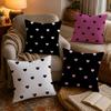 Love Print Pattern Pillow Case Soft Plush Cushion Cover Double Print and Invisible Zipper for Sofa Home Car Use