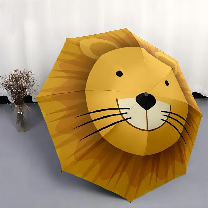 1pc Lion Face Automatic Umbrella - Automatic Opening And Closing, Sturdy Iron Frame, Formal Occasions Yy251018208
