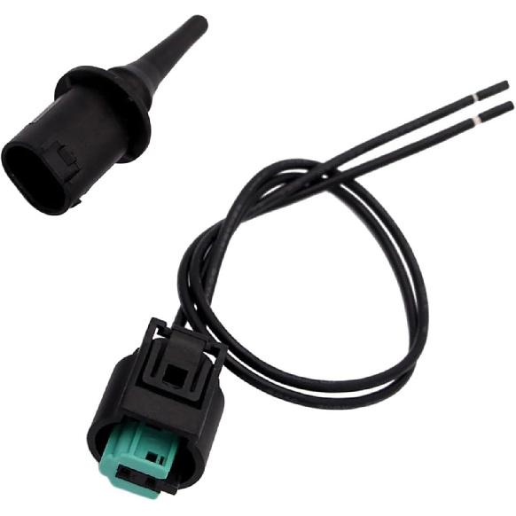 2PCS Outer Ambient Air Temperature Sensors, Waterproof Outside Ambient Air Temperature Sensor and Plug Kit, Replace OEM#0075421318 0005428418
