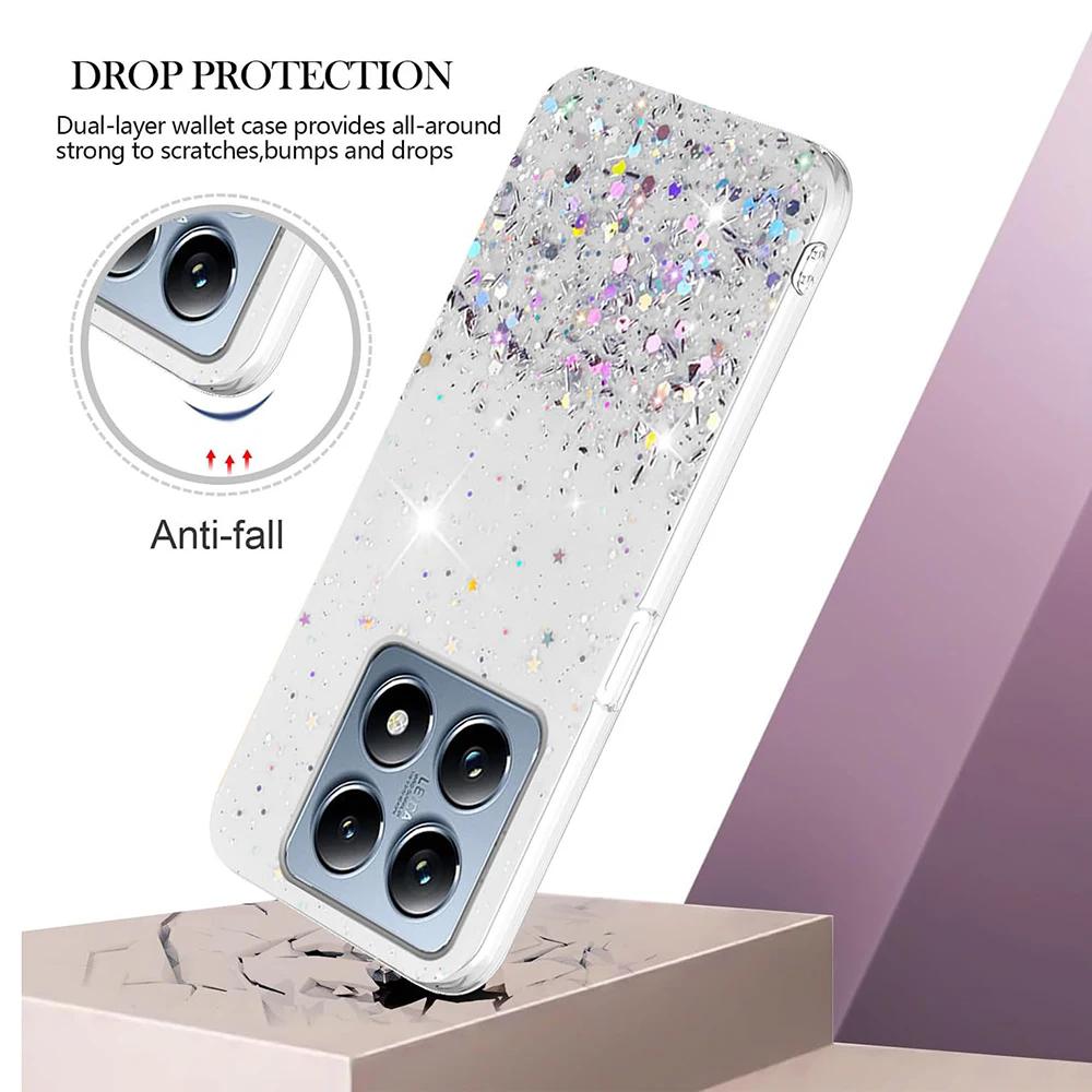 Luxury Bling Glitter Clear Phone Case Case for Samsung Galaxy A01 Core A11 A21S A31 A41 A51 4G A71 5G Sequins Sparkle Cover
