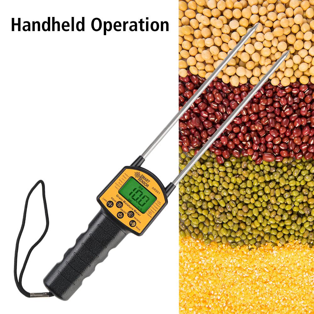 Digital with Measuring Probe Grain Moisture Meter Humidity Tester for Corn Wheat Rice Bean Smart Sensor LCD Display Agricultural Tools Hygrometer