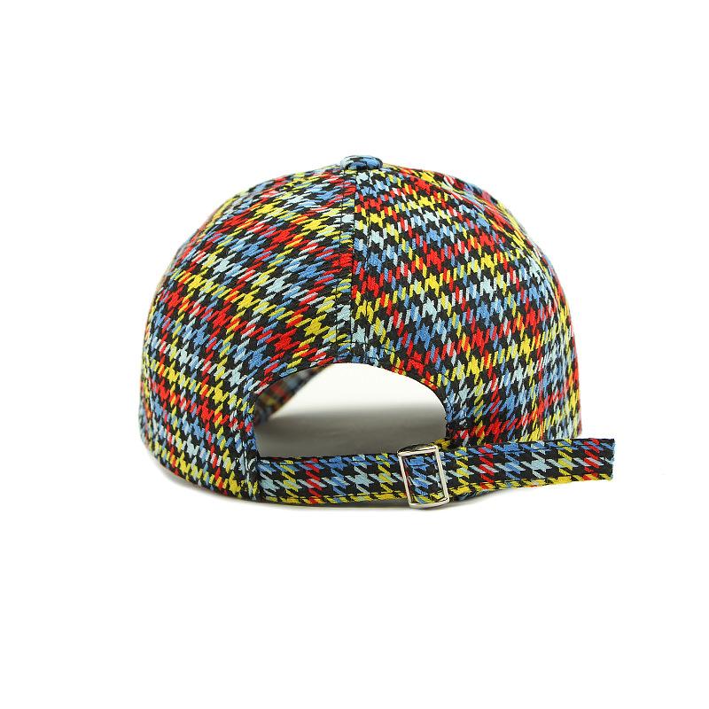 Colorful Houndstooth Baseball Cap Women's Spring Sunscreen Hat Men's Stitching Cap