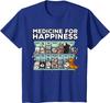 My Medicine for Happiness Called Cats Every Day Kitten Cat T-Shirt Four Seasons Daily Cotton Casual Oversized T Shirt Tees
