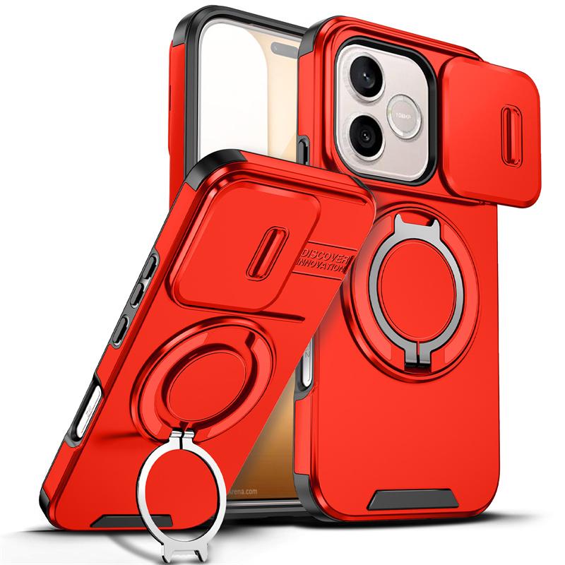 Fodral För Honor 600 Lite 5G Fodral Pansar Magnetisk Ringhållare Fodral Bilcasa För Honor600 Lite 600Lite Skydd med Glidande Linskydd