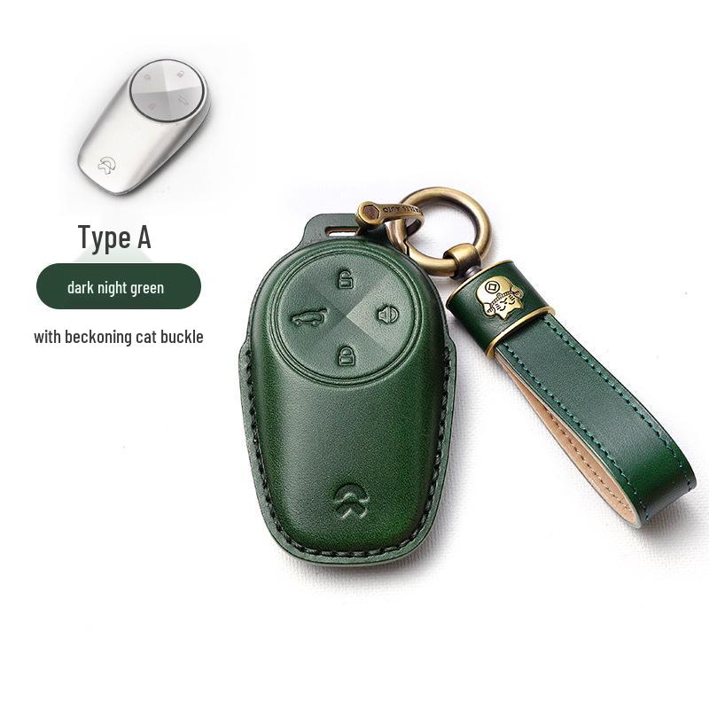 NIO EC6/ES6/ES8 Genuine Leather Key Case with Cowhide Shell & Buckle