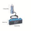 7-in-1 Car Charger Splitter with 4 Sockets and USB/PD Ports, 12–24V Fast Charging Adapter with Safety Fuse and Long Cable