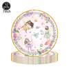 Pink Butterfly Flower Fairy Theme Disposable Tableware Plates Cups Napkins Girls Birthday Party Wedding Baby Shower Decor