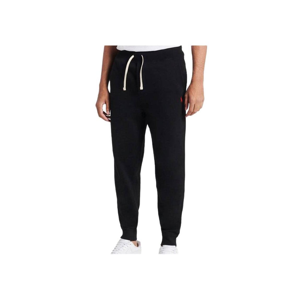 

Polo Ralph Lauren однотонные трикотажные спортивные брюки с манжетами на завязках мужские черные 710600105-001 L