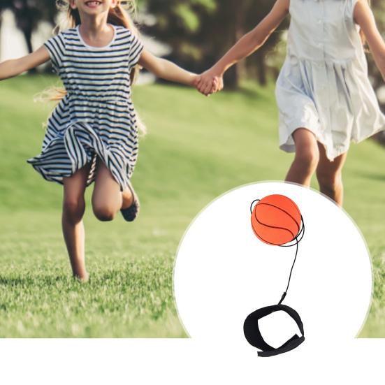 Wrist Return Ball Portable High Elasticity Tear-Resistant Football Shape Bouncy Ball Wristband Toy Indoor Supply