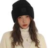 Women's Big Head Fence Woolen Hat Autumn and Winter New Style Loose Warm Pile Cold Hat Showing Face Small Ear Protection Knit Hat Trendy