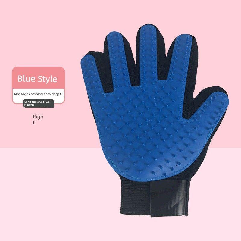 

Cat Petting Gloves Cat Hair Cleaner Cat and Dog Two-Side Comb Remove Dog Hair Brush Floating Hair Remove Hair Comb Pet Supplies Normal style-blue [right hand]]