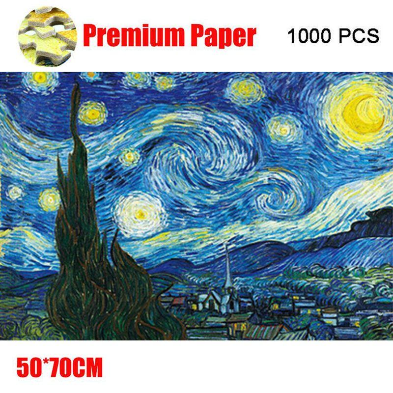 Quebra-Cabeças de 1000 Peças Para Adultos e Crianças Apresentando o Design A Noite Estrelada