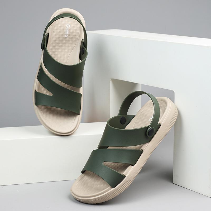 Summer men's sandals color matching driving sandals breathable deodorant cool slippers beach soft rubber fashion men's sandals