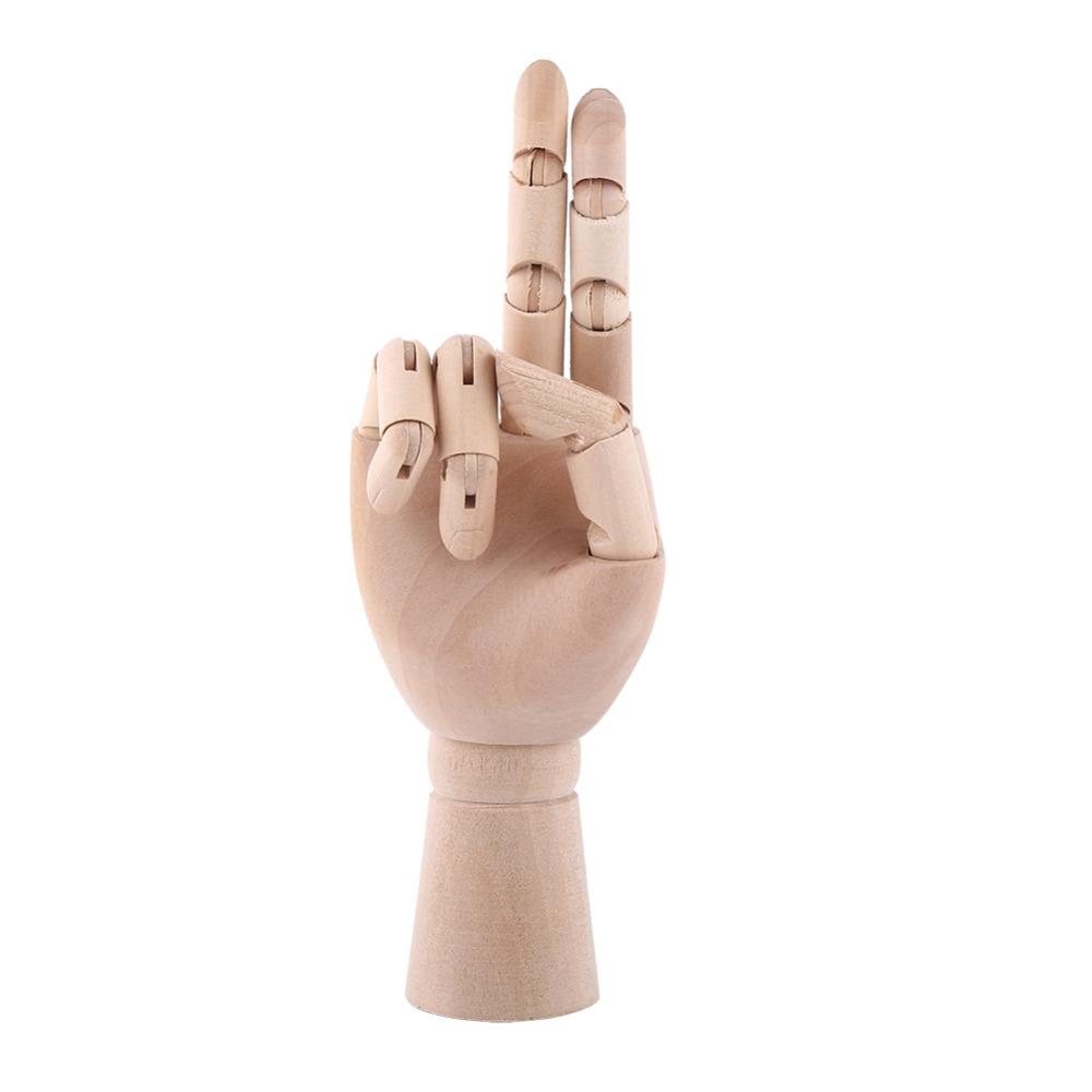 1pcs Flexible Movable Fingers Wooden Hand Model Adjustable Joint Right Hand  Sketch Drawing
