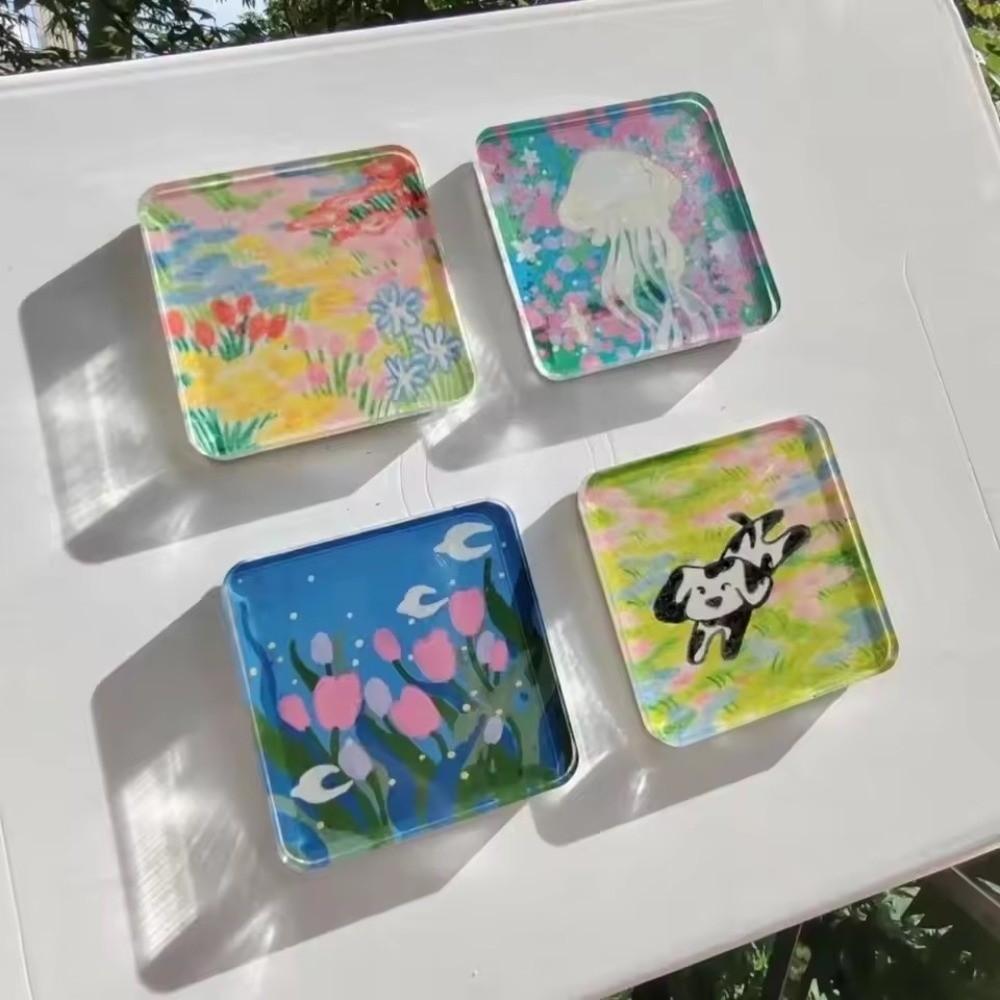 5pcs High Transparency DIY Fridge Magnet Square Acrylic Photo Magnet  Craft Making