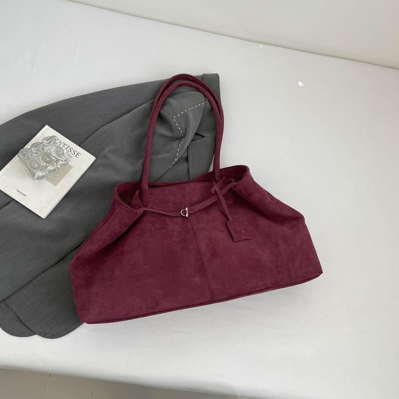 Vintage Suede Underarm Bag Women's Autumn New Fashion One-shoulder Large-capacity Commuter Tote Bag