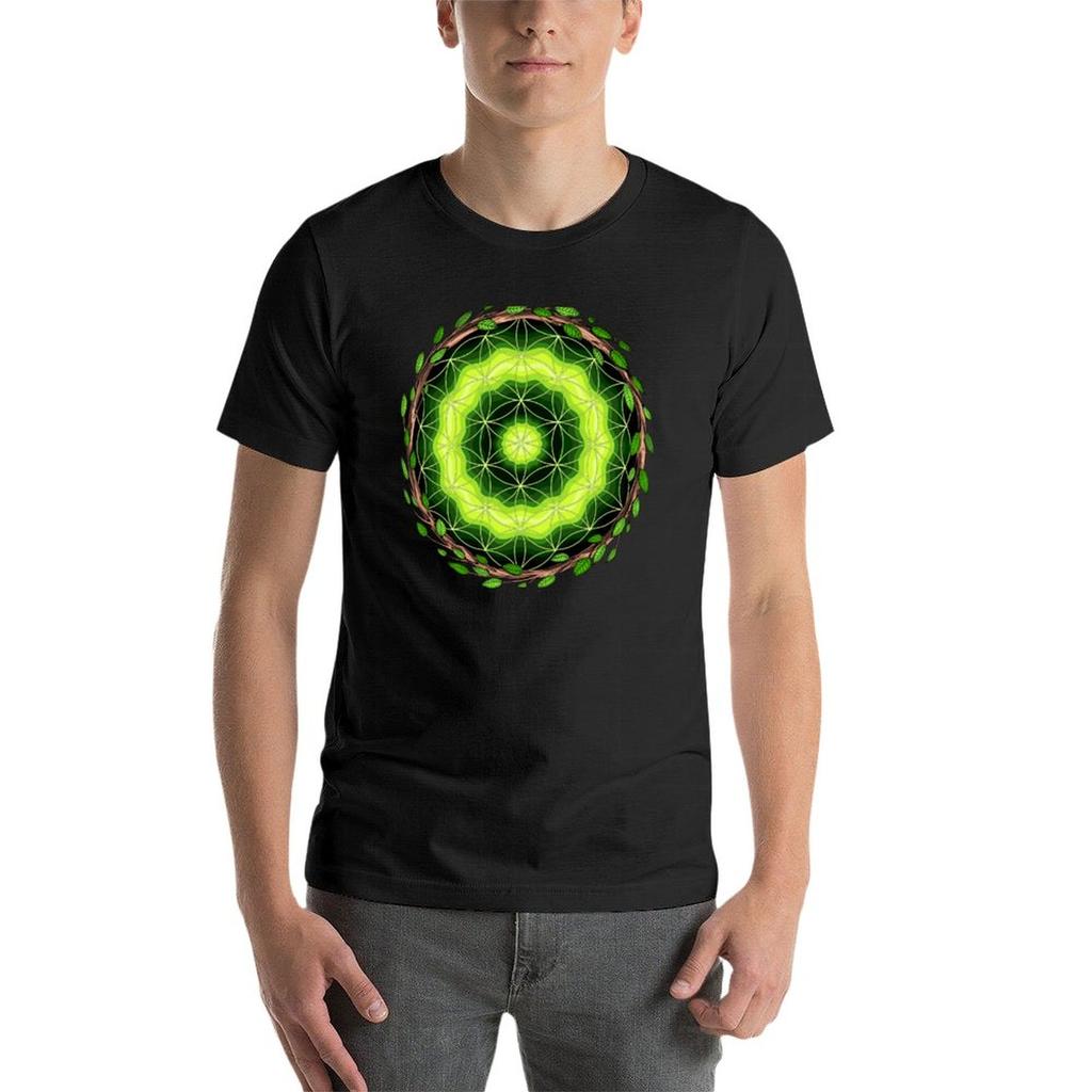 Ayahuasca Sacred Geometry T-Shirt Tops Plus Size Tops Vintage Mens Workout Shirts