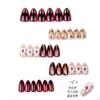 30 pieces of red 3d three-dimensional flower almond wearing armor advanced handmade small diamond fake nails