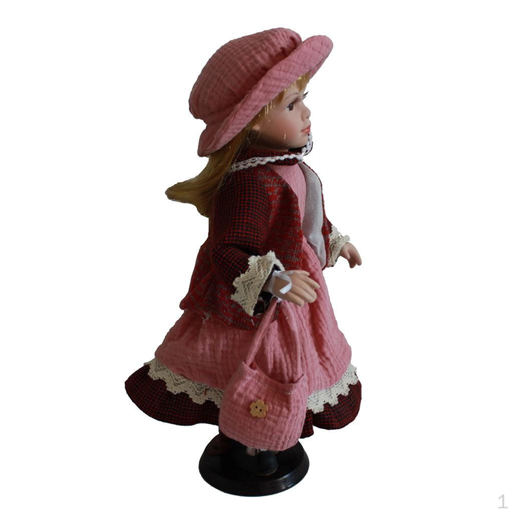 

16-дюймовая милая фарфоровая кукла из керамики для девочки с подставкой