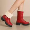 Fashion Winter Boots for Women New Snow Keep Warm Fur Booties Comfort Cuffed Wool Ankle Boots Platform Wedges Cotton Shoes Mid Calf Boot