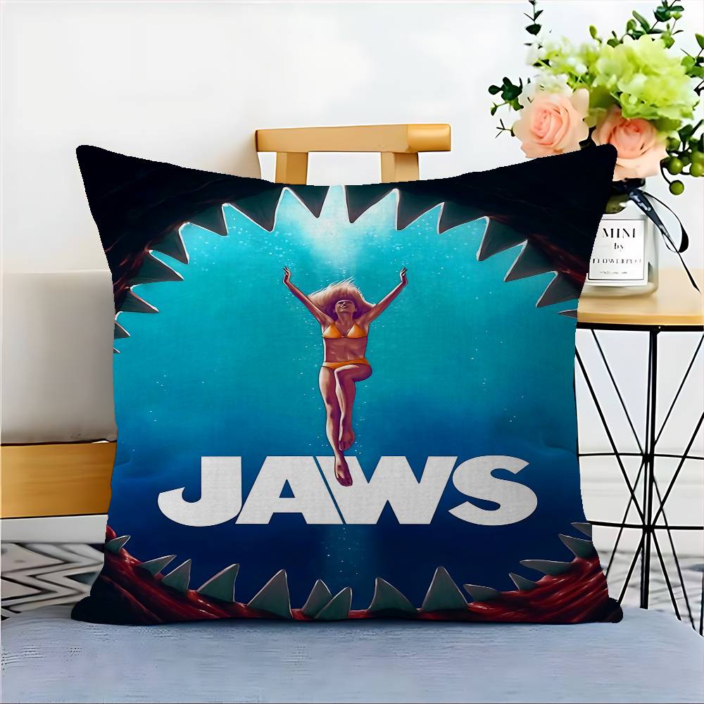 J-JAWS Movie Cushion Cover Inches Farmhouse Decor Home Throw Pillow Covers For Couch Decorations