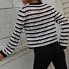 IHUASU Autumn and Winter O-neck Women's Knitwear Striped Pullover Intercolour Sweater