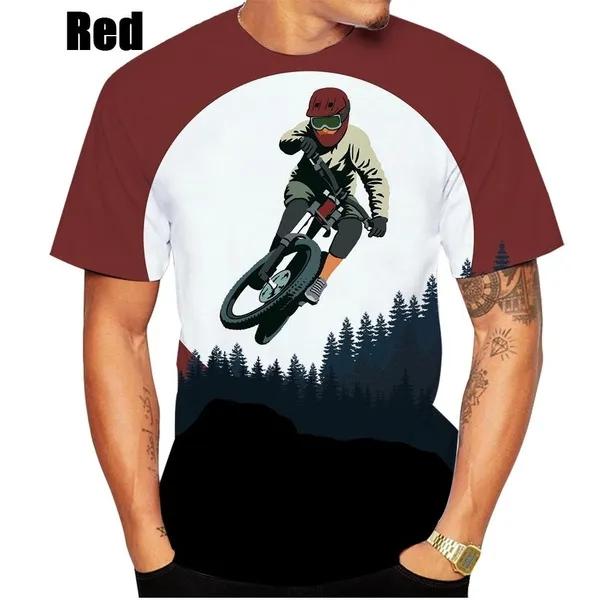 Pánská trička s krátkým rukávem s kulatým výstřihem a grafickým potiskem kola 3D - Měkká středně elastická polyesterová tkanina Letní oblečení volného střihu