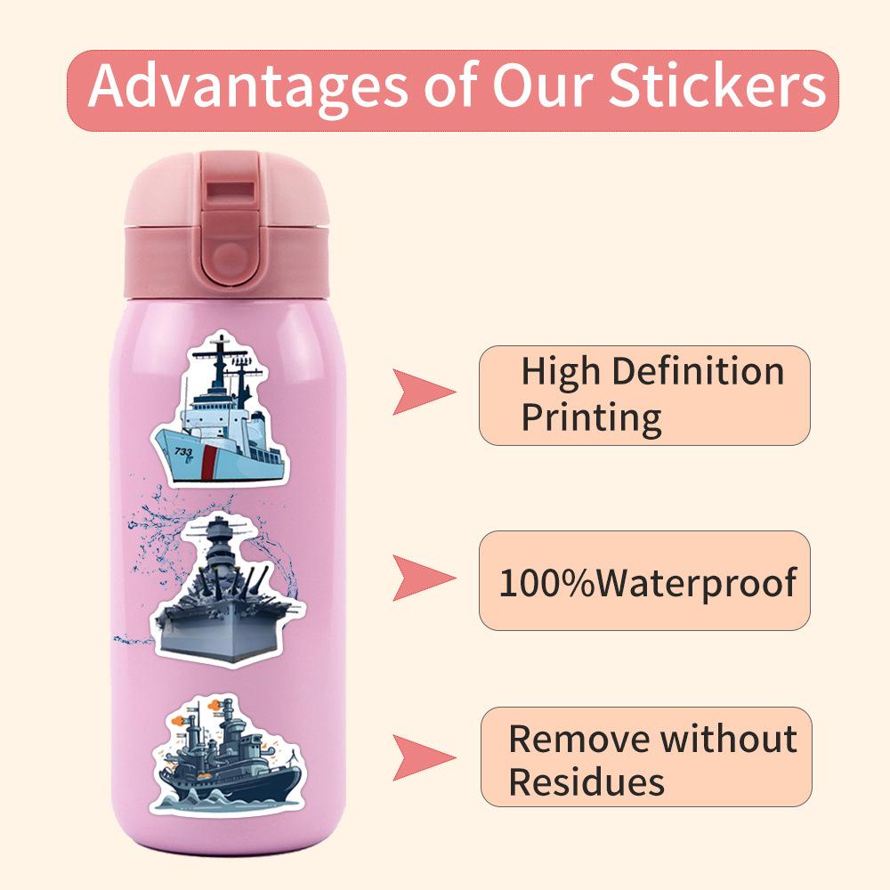 55 New Battleship Graffiti Stickers Decorate Suitcase Mobile Phone Stickers