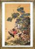 Ito Jakuchu (Hydrangea and Two Roosters) Poster, A3 Size, Interior Wallpaper, Painting, Art Poster, Gold Frame