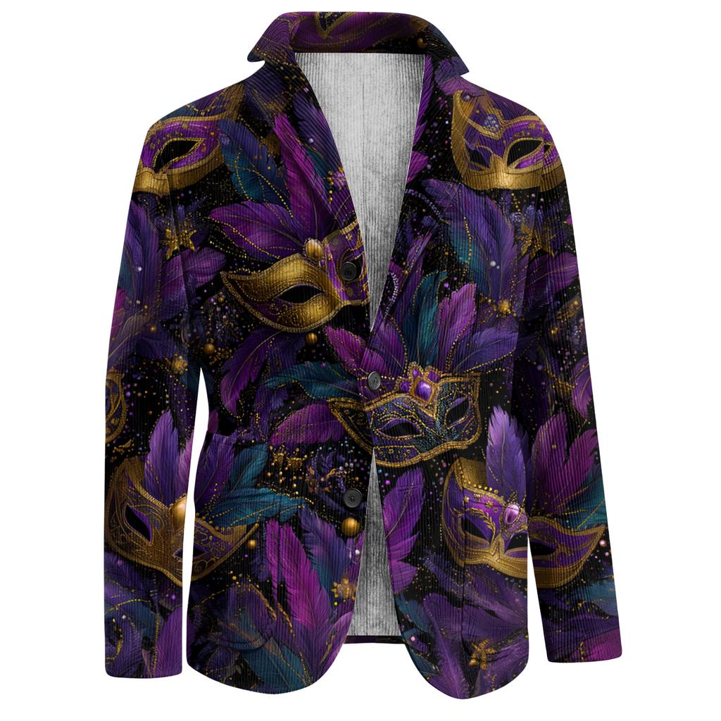 Herren Business Casual Mode Bedruckte Cordjacke