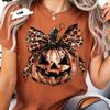 Maglietta di Halloween con Zucca Leopardo: T-shirt Coquette Comfort Colors