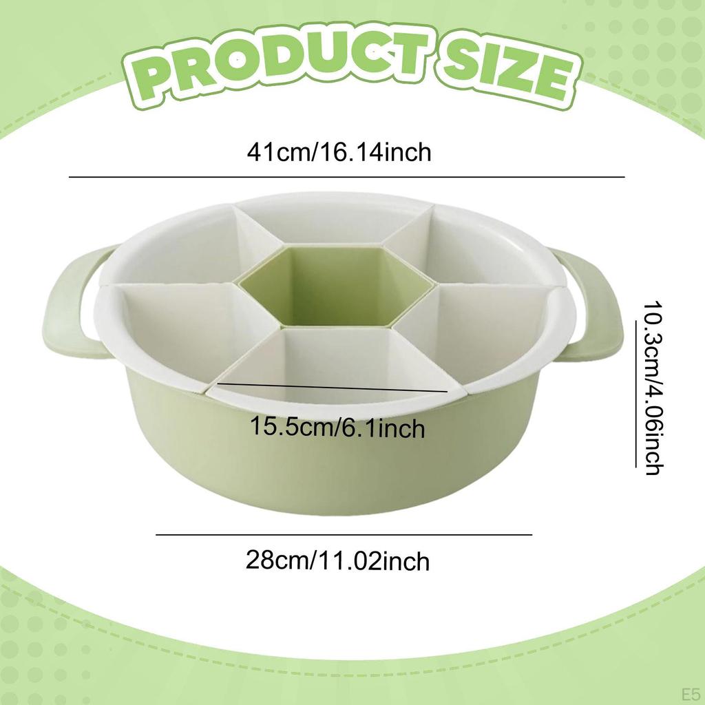 Drehbare Servierplatte mit 7 Fächern, verschleißfest, für chinesisches Fondue, Lebensmittellagerung