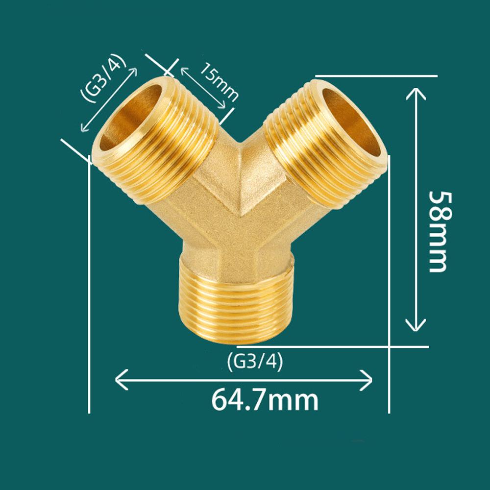 Raccordo a Y in ottone H58 Filettatura BSPP da 1/2" 3/4" Riduttore equalizzatore Giunto di unione ispessito Adattatore per acqua/gas Connettore