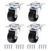 1/1 inch PVC Furniture Casters Wear Resistant Mute Universal Heavy Trolley Wheels 161 Degrees Swivel Castor Accessory