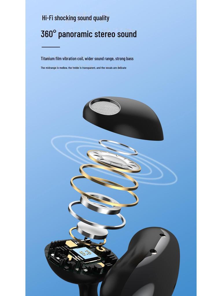 Akıllı Gürültü Engelleme Özellikli TWS Kulak Klipsli Spor Bluetooth 5.3 Kulaklık
