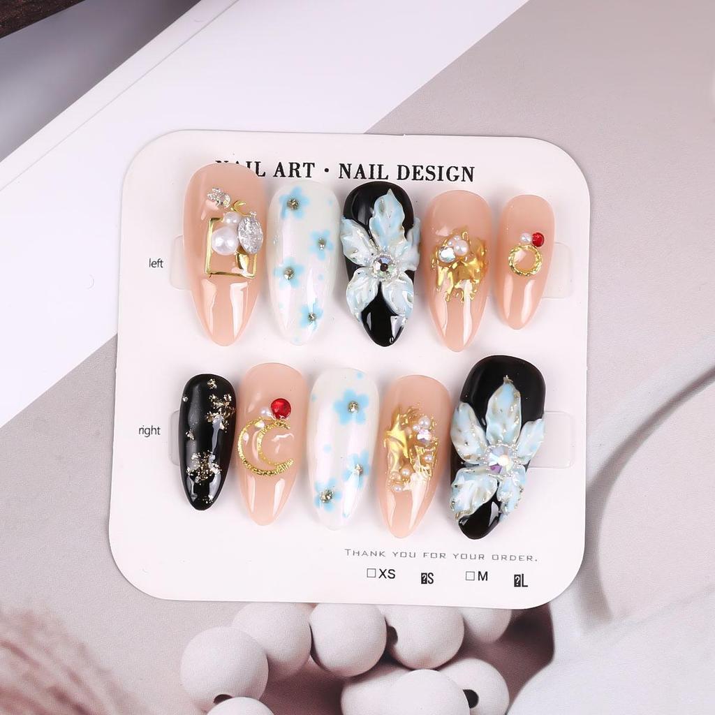 Handmade High-End Short Press-On Nails - Simple & Removable Art Collection
