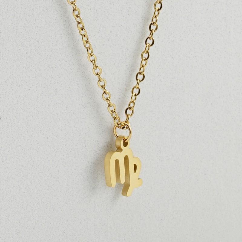 Naszyjnik ze stali nierdzewnej dwanaście konstelacji, spersonalizowany wszechstronny modny wiatr stal tytanowa 18k złoto kobieta