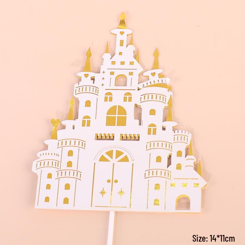 Decorazione per Torta Castello delle Fiabe con Ornamenti di Principe e Principessa
