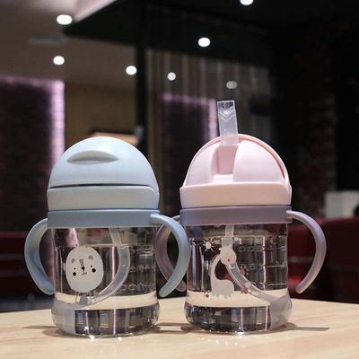 Baby Kids Children Cartoon Animal Home School Drinking Water Bottle Sippy Cup with Shoulder Strap Feeding Cup 300ml Straw Water Bottle