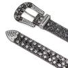 Shinning Diamond Waist Belts with Skull Buckle for Rock Fan Adjust Length Belt for Teens Woman Jeans Skirt Decorative