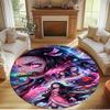 Demon Slayer Print Round Rug, Washable Floor Carpet, For Entryway Dorm Laundry Room Office Study, Home Decor Birthday Christmas Gift