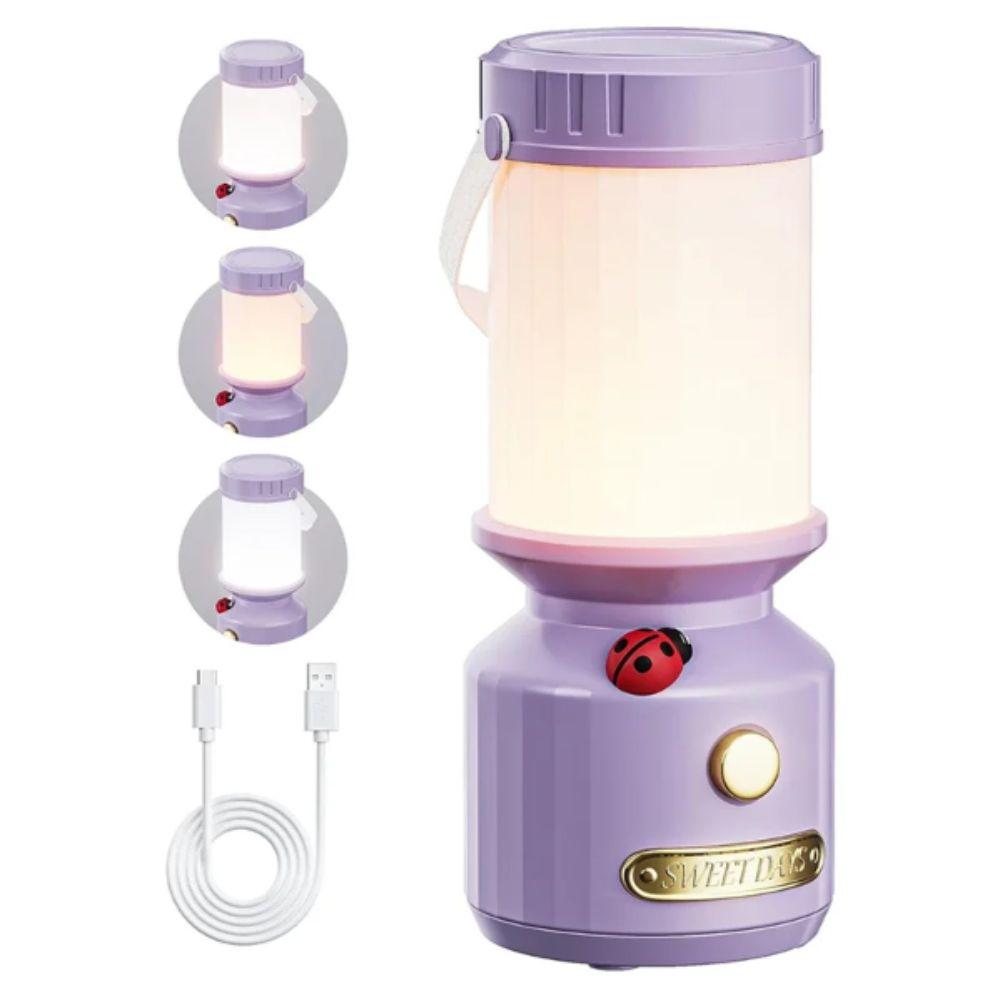 3 Color Stepless Dimming LED Camping Lamp Rechargeable Battery LED Technology Rechargeable Light Portable Design