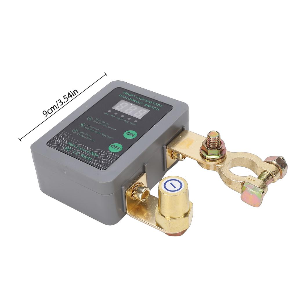 Intelligent Battery Disconnect Switch, 12V 24V Digital Display Manual Remote Battery Isolator for Cars, SUVs, MPVs, EVs
