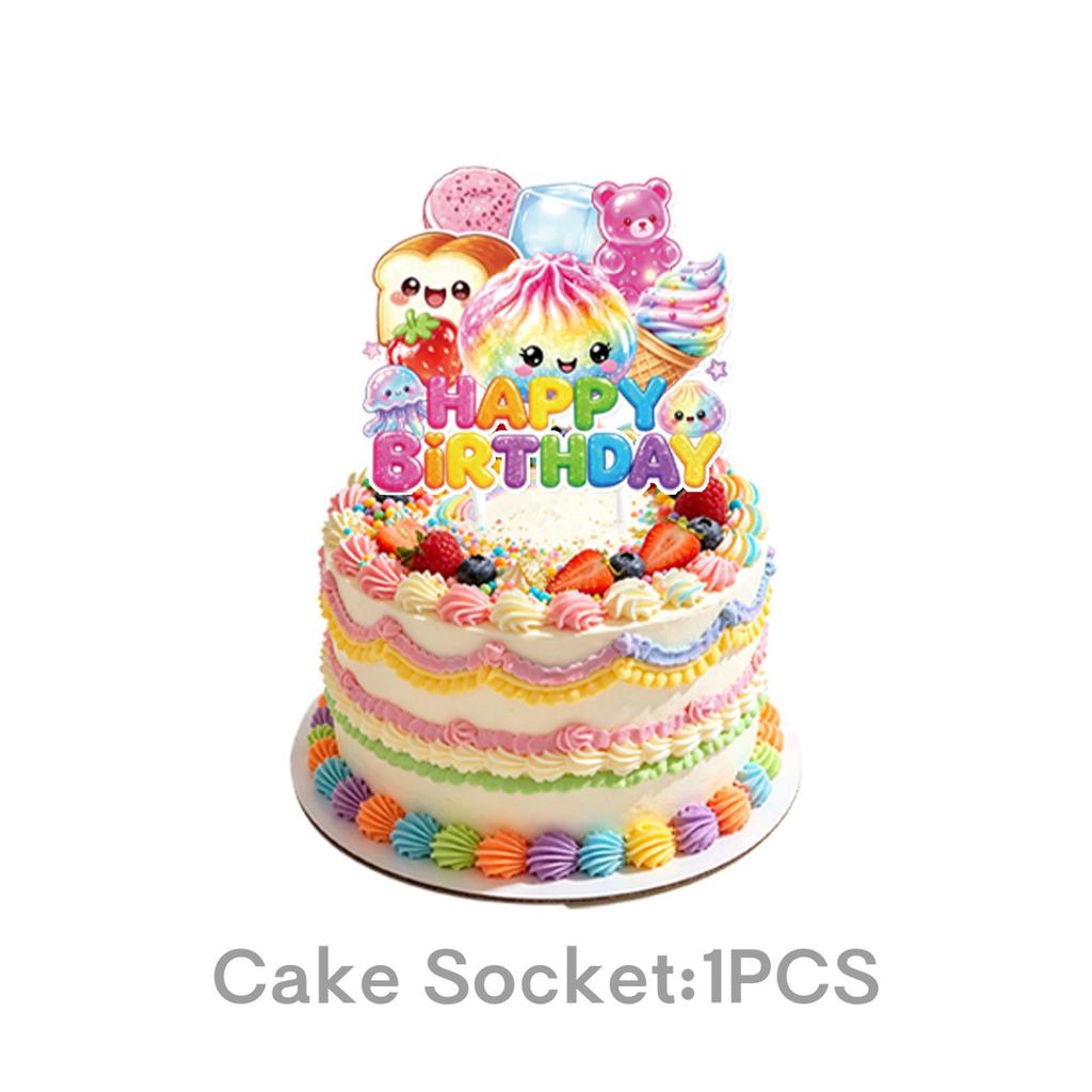 Baozi Party Decor Set: Squeeze Toy Plates, Cups, Napkins, Banners, Balloons, Cake Toppers