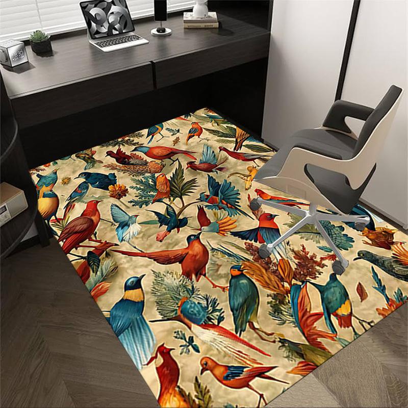 

1PC Birds Flowers Anti-slip carpet, suitable for Office, bedroomand playrooms. It can also be used as a sofa footrest cover-R87 60cm by 90cm